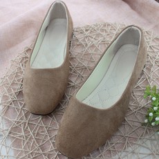 엘쏘 여성용 가죽 싱글 소프트 플랫 슈즈