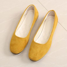 엘쏘 스웨이드 싱글 소프트 여성 플랫 슈즈