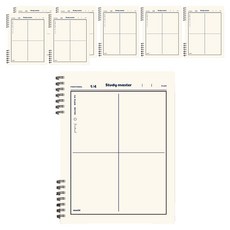 MUNID It spring 左翻式四分割彩色數學筆記本, 8個, 象牙白
