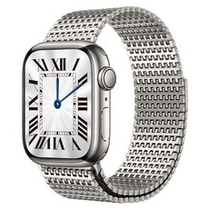 CALYX Apple Watch相容 實心鈦金屬米蘭式錶環 金屬錶帶 38 / 40 / 41 / 42mm, 鈦銀色, 1個