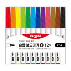 펜맥스 12각 슬림 보드마카 12색, 혼합색상, 12개