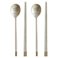 Notdam 傳統青銅器雙色湯筷雙人組, 湯匙 + 筷子, 1組, 銅色