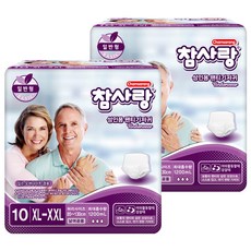 참사랑 남녀공용 성인 팬티기저귀 일반형, 특대점보형, 10매입, 2개