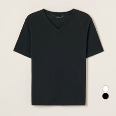 Roem 女款基本V領T恤, 黑色