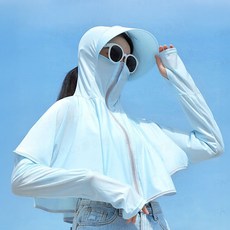 FANCY LIFE 冰絲涼感防曬衣, 均碼, 天藍色