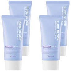어퓨 퓨어 블록 내추럴 워터프루프 선크림 SPF50+ PA+++, 50ml, 4개