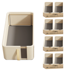 小麥購物 可折疊牛津布網紗鋼架收納盒 L391, 米色, 8個