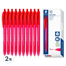 STAEDTLER 施德樓 4230 原子筆 1mm 10入, 紅色, 2個