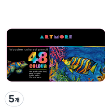 아트모아 전문가용 색연필 틴케이스, 48색, 5개