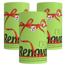 Renova 廚房紙巾 綠色 120張, 3捲