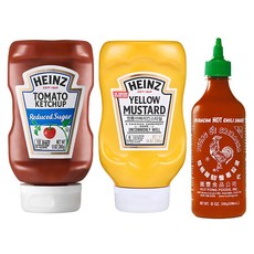 스리라차 핫 칠리 시즈닝 225g + 옐로우 머스타드 396g + 리듀스드 슈가 토마토 케첩 369g, 1세트