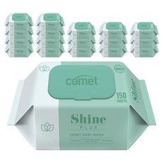 코멧 아기물티슈 샤인 플러스 캡형, 40g, 150매, 18개