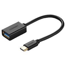 UGREEN 綠聯 USB3.0 Type-C OTG傳輸線, 15cm, 黑色, 1條