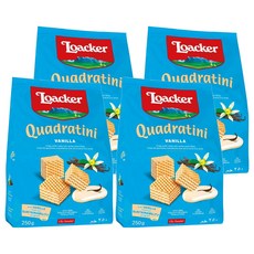 Loacker 萊佳哈斯 方角哈斯餅 香草口味, 250g, 4包