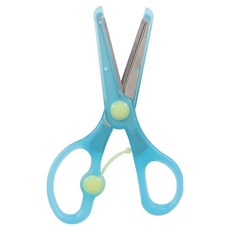 KUTSUWA 兒童安全彈力剪刀 ss117mt 湖水藍 彈力輔助 圓角安全刀刃, 1個