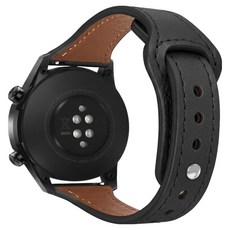 w9999 纖薄皮革錶帶, 黑色, Galaxy Watch4/4 Classic/Watch3/Active2/1 20mm, 20mm