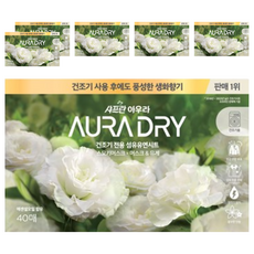 아우라 드라이 시트 섬유유연제 스모키머스크, 6개, 40매