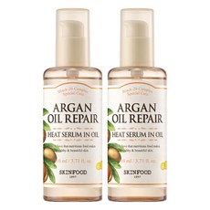 스킨푸드 아르간 오일 리페어 플러스 히트 세럼 인 오일, 2개, 110ml