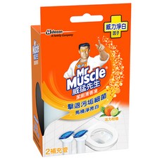 Mr Muscle 威猛先生 潔廁清香凍 補充管 潔退污垢細菌 馬桶淨亮潔白 活力柑橘, 76g, 1盒
