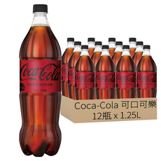 Coca-Cola 可口可樂 ZERO SUGAR 無糖, 1.25L, 12瓶
