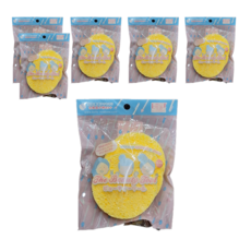 BELLE MADAME 貝麗瑪丹 圓形洗臉海綿 3個, 6包, 黃色