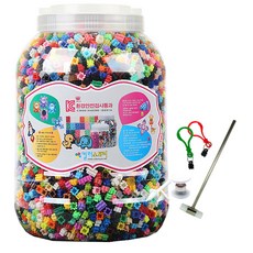 colorstory 拼豆罐 31色 8mm 10080入+圖卡+陀螺+旋轉器+掛環 隨機出貨, 混色