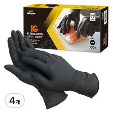 유한킴벌리 크린가드 니트릴 장갑 100p, 블랙, 대(L), 4개