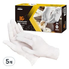 유한킴벌리 크린가드 니트릴 장갑 100p, 화이트, M, 5개
