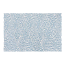 好物良品 典雅系列 輕奢紡織紋理PVC餐桌墊, 44 x 29cm, 淺藍麟紋, 1個