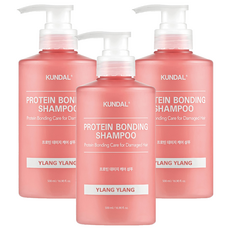 쿤달 프로틴 데미지 케어 샴푸 일랑일랑향, 500ml, 3개