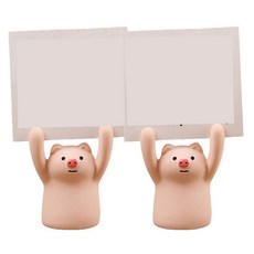 Better Buys 卡通名片菜單板支架便條夾, 豬, 2個