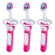맘베이비 아기 이앓이 마사지 실리콘 칫솔, 핑크, 3개