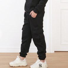 J-KID 兒童工裝束口刷毛運動褲