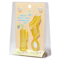 瑞士 Naturich Momo 手指矽膠牙刷套組, 黃色, 1組
