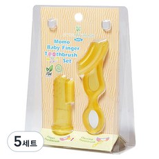 SWISSNATURLICH 瑞士寶寶 Momo 矽膠手指牙刷組, 黃色, 5套