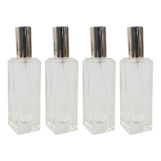 ABM 玻璃香水瓶 30ml, 銀色+透明, 4個
