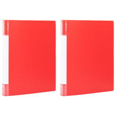 Lan CHYn 連勤牌文具 PP四孔3/4吋圓型夾 小背寬, 紅色, 2個