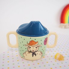 rice 動物印花壺嘴型環保水杯, 農場動物款 綠色, 1入