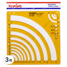 KORING 圓周圓形模板尺 1/4 K-840636, 3個, 單一顏色