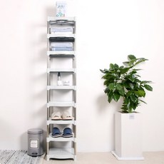 LIVING HAPPY 9層直立式鞋架, 白色的, 1入