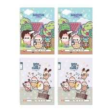 아트모아 영어 넓은칸 스프링노트, 혼합색상, 4권