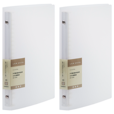 Lan CHYn 連勤牌文具 本色 A5 20孔塑鋼夾 lcw20r-1, 透白, 2入