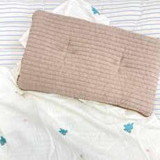 바미블랑 유아용 반전매력 낮은베개 + 블랭킷 세트, 베이지(낮은베개), 디노디노(블랭킷)