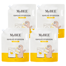 MyBEE 溫和親膚嬰兒衣物柔軟精 寶寶棉花香 補充包, 2.1L, 4個