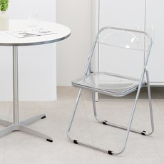 코멧 미드센추리 인테리어 접이식 아크릴 의자, 투명, 1개