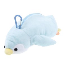 sun-star nuimee 絨毛軟趴可吊掛玩偶筆袋, 1個, 企鵝