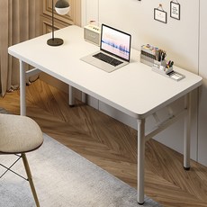 오브민 LPM 공간활용 철제 접이식 스틸 책상 식탁 테이블, 화이트, 4인용