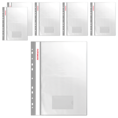 DaTaBanK 三田文具 11孔附名片袋 輕便軟質資料簿 A4 30頁 FX-11-30N-49, 灰色, 6本