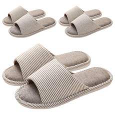 아리코 스트라이프 거실화, 브라운, 3개