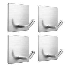 코멧 홈 304 스테인레스 접착식 후크, 실버, 4개